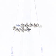 メレダイヤ デザインリング プラチナ 指輪 リング 10.5号 K18 WG ダイヤモンド レディース 【中古】nbjwl