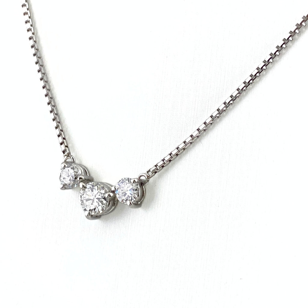 メレダイヤ デザインネックレス プラチナ ペンダント ネックレス Pt900 Pt850 ダイヤモンド レディース 【中古】nbjwl