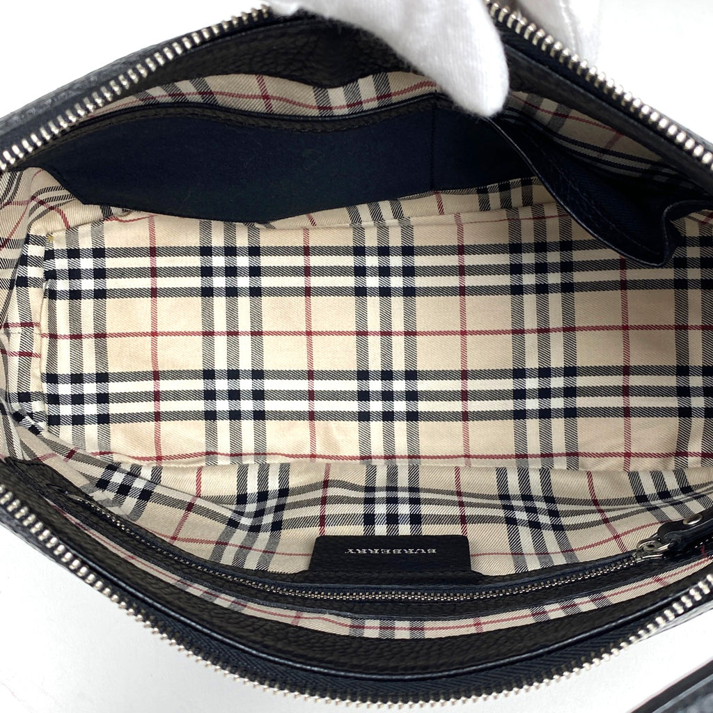 バーバリー ロゴ ショルダーバッグ ワンショルダー ショルダーバッグ レザー ブラック レディース 【中古】brbag