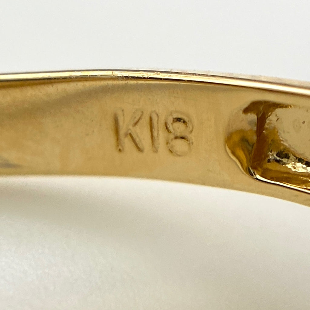 メレダイヤ デザインリング YG イエローゴールド 指輪 リング 12号 K18 ダイヤモンド レディース 【中古】nbjwl