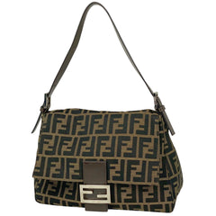 フェンディ ズッカ柄 ショルダーバッグ マンマバケット ハンドバッグ ショルダーバッグ キャンバス ブラウン レディース 【中古】brbag