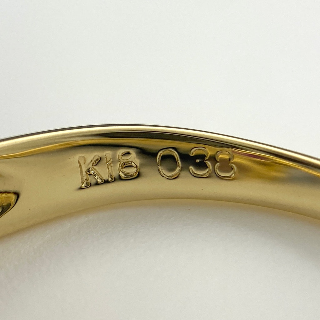 【在庫一掃】 フラワーモチーフ デザインリング YG イエローゴールド 指輪 ルビー メレダイヤ 花 リング 14号 K18 ルビー ダイヤモンド レディース 【中古】 nbjwl