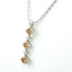 ダイヤモンド デザインネックレス WG ホワイトゴールド ペンダント メレダイヤ ネックレス K18 WG 750 レディース 【中古】nbjwl