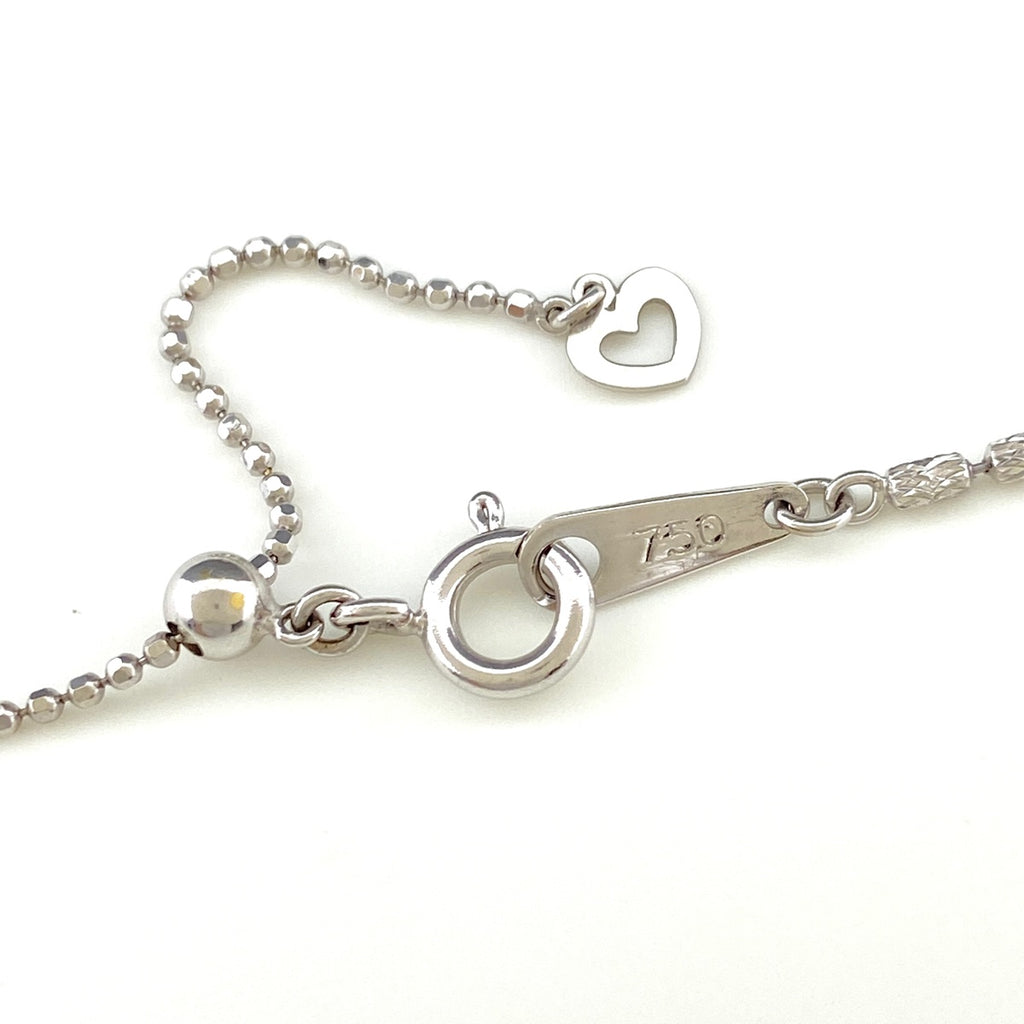 ダイヤモンド デザインネックレス WG ホワイトゴールド ペンダント メレダイヤ ネックレス K18 WG 750 レディース 【中古】nbjwl