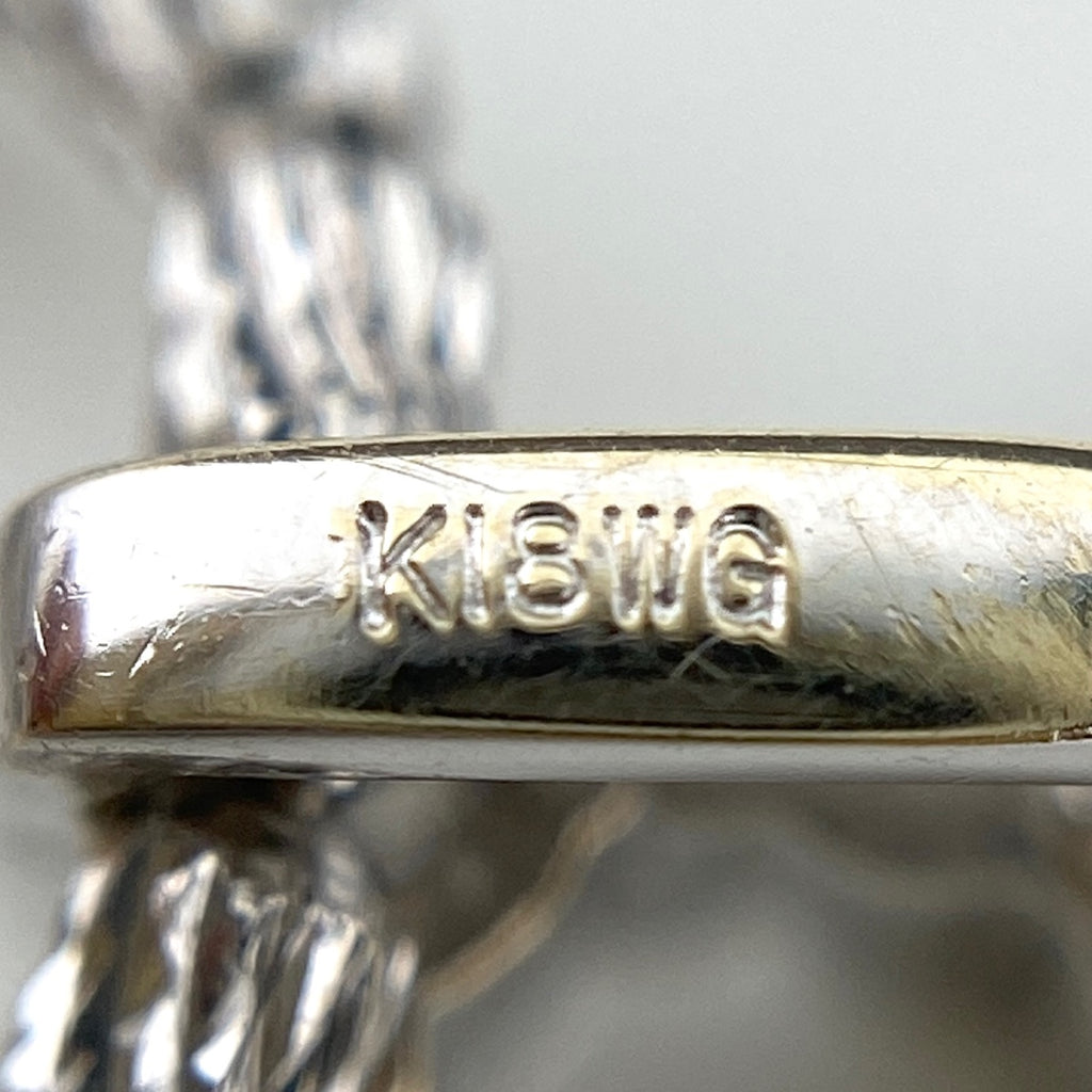 ダイヤモンド デザインネックレス WG ホワイトゴールド ペンダント メレダイヤ ネックレス K18 WG 750 レディース 【中古】nbjwl