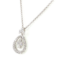 メレダイヤ デザインネックレス プラチナ ペンダント ネックレス Pt950 Pt850 ダイヤモンド レディース 【中古】nbjwl