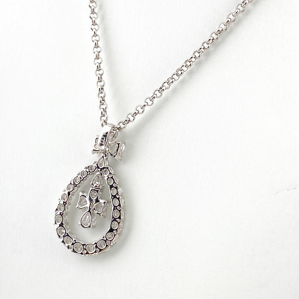メレダイヤ デザインネックレス プラチナ ペンダント ネックレス Pt950 Pt850 ダイヤモンド レディース 【中古】nbjwl
