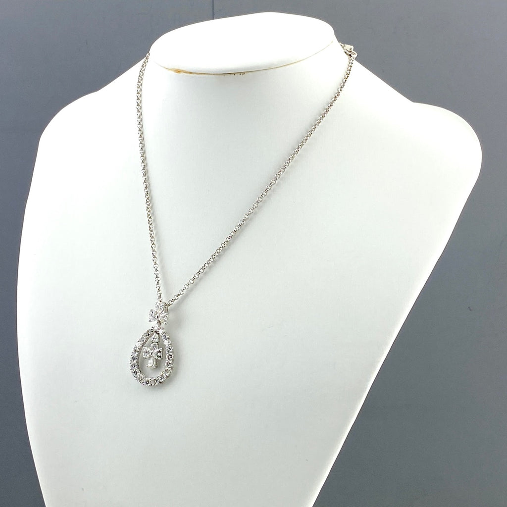 メレダイヤ デザインネックレス プラチナ ペンダント ネックレス Pt950 Pt850 ダイヤモンド レディース 【中古】nbjwl