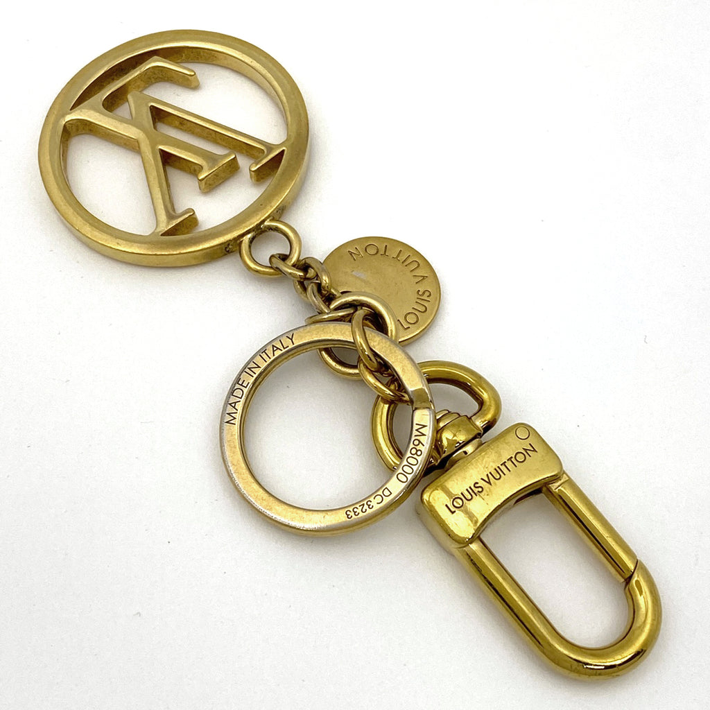 ルイ・ヴィトン バッグチャーム LV サークル キーホルダー キーリング バッグチャーム GP ゴールド M68000 レディース 【中古】brbag