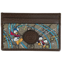 グッチ ロゴ カードケース ディズニーコラボ カードケース GGスプリーム レザー ブラウン 647942 レディース 【中古】 brbag