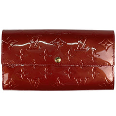 ルイ・ヴィトン ポルトフォイユ サラ エナメル 二つ折り 長財布 モノグラムヴェルニ ルージュグルナディーヌ M91739 レディース 【中古】brbag