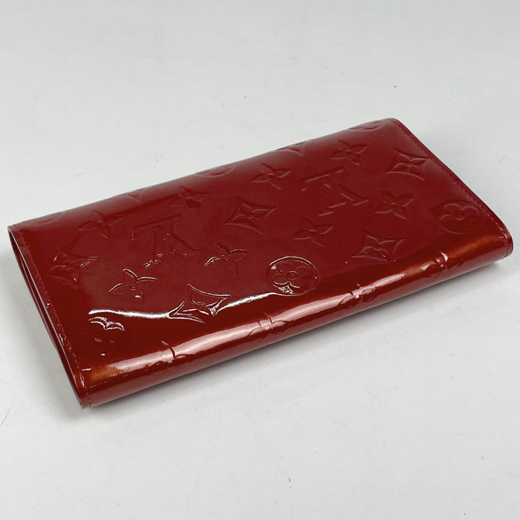 ルイ・ヴィトン ポルトフォイユ サラ エナメル 二つ折り 長財布 モノグラムヴェルニ ルージュグルナディーヌ M91739 レディース 【中古】brbag