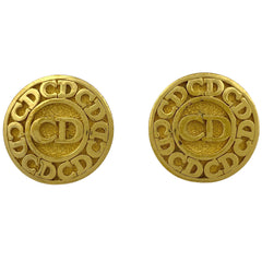 クリスチャンディオール ロゴ イヤリング ラウンド イヤリング GP ゴールド レディース 【中古】 bracc