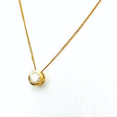 ダイヤモンド デザインネックレス YG イエローゴールド ペンダント ネックレス K18 ダイヤモンド レディース 【中古】nbjwl