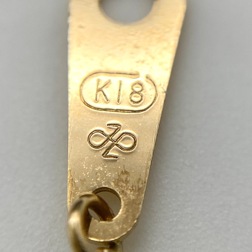 ダイヤモンド デザインネックレス YG イエローゴールド ペンダント ネックレス K18 ダイヤモンド レディース 【中古】nbjwl