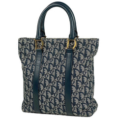 クリスチャンディオール トロッター柄 トートバッグ ハンドバッグ トートバッグ キャンバス ネイビー レディース 【中古】brbag
