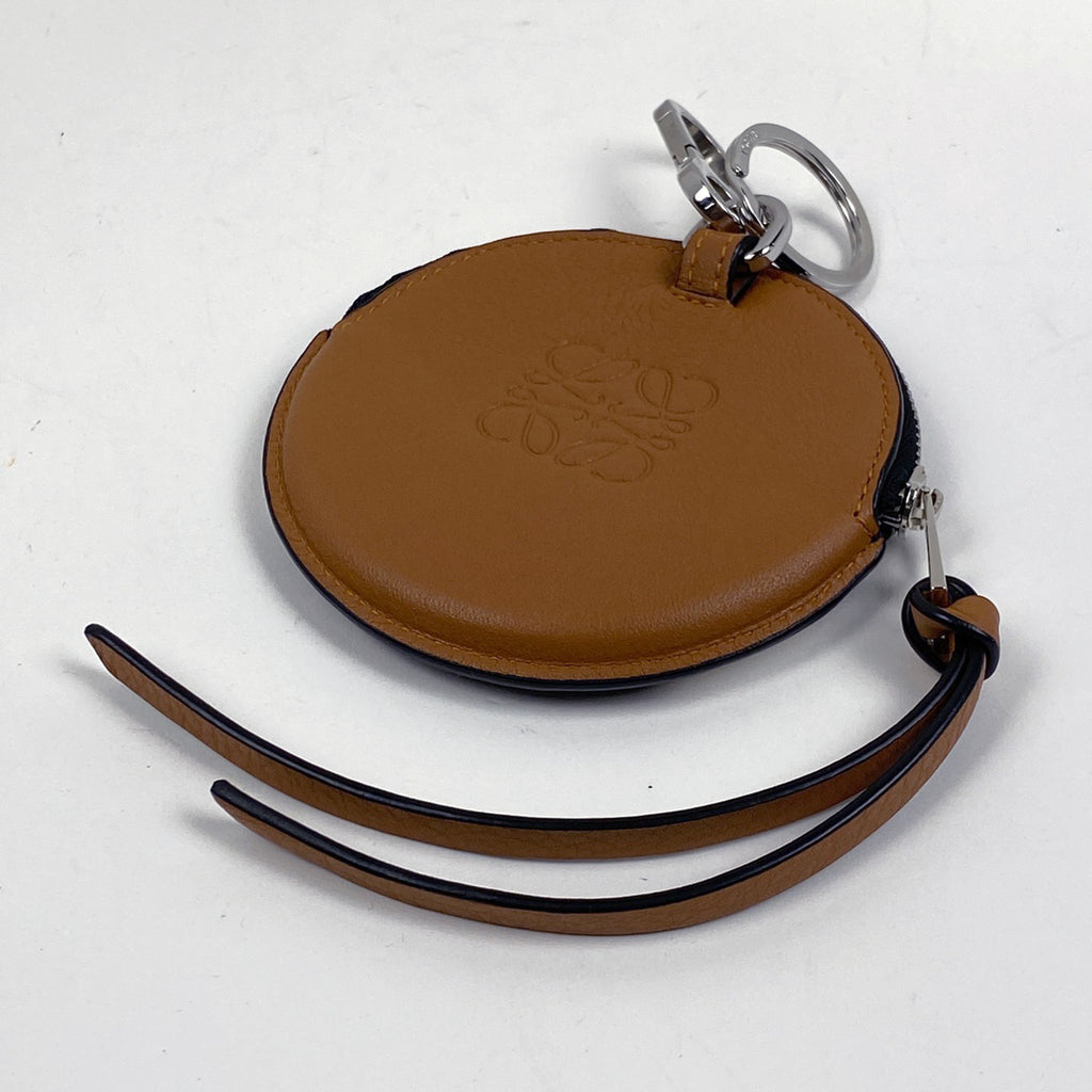 ロエベ アナグラム チャーム キーリング コインケース バッグチャーム レザー ブラウン レディース 【中古】brbag