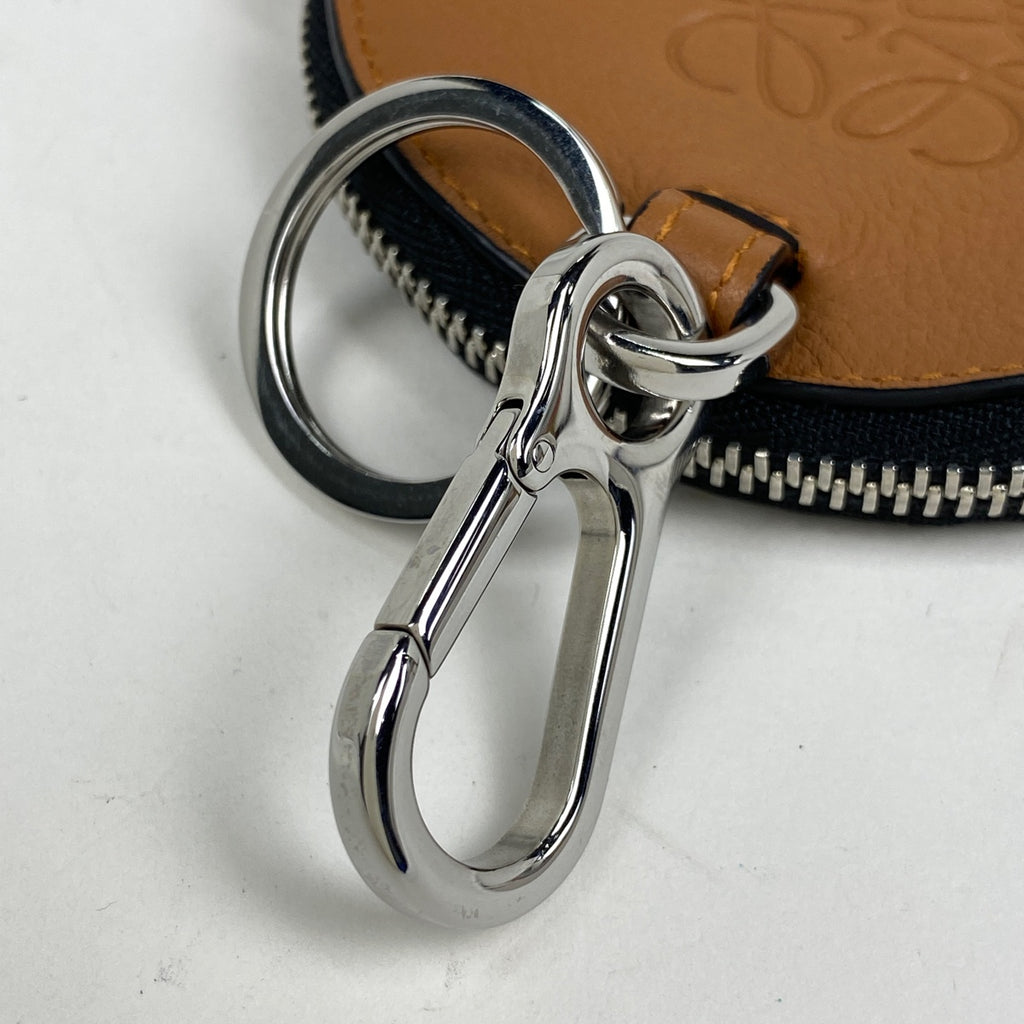 ロエベ アナグラム チャーム キーリング コインケース バッグチャーム レザー ブラウン レディース 【中古】brbag