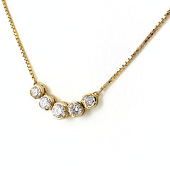 メレダイヤ デザインネックレス YG イエローゴールド ペンダント ネックレス K18 750 ダイヤモンド レディース 【中古】nbjwl