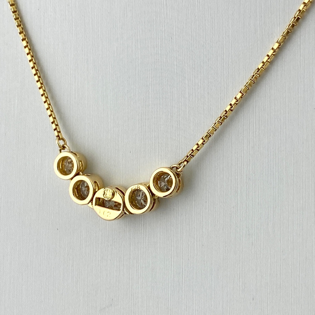 メレダイヤ デザインネックレス YG イエローゴールド ペンダント ネックレス K18 750 ダイヤモンド レディース 【中古】nbjwl
