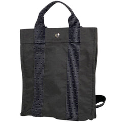 エルメス エールライン アド PM バックパック デイパック リュック ナイロンキャンバス グレー レディース 【中古】brbag
