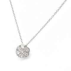 ポンテヴェキオ フラワーモチーフ デザインネックレス WG ホワイトゴールド ペンダント メレダイヤ 花 ネックレス K18 ダイヤモンド レディース 【中古】brjwl
