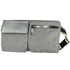 グッチ GG柄 ウエストバッグ ウエストポーチ ボディバッグ GGキャンバス シルバー 28566 レディース 【中古】brbag