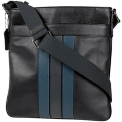 コーチ ロゴ ショルダーバッグ 斜め掛け ショルダーバッグ レザー ブラック ブルー F23216 レディース 【中古】 brbag