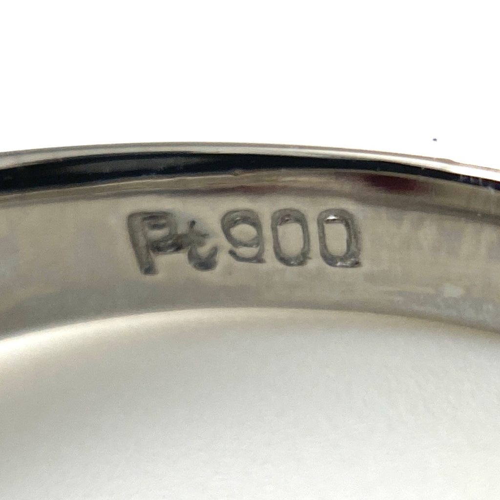 珊瑚 デザインリング プラチナ 指輪 メレダイヤ リング 11.5号 Pt900 ダイヤモンド 珊瑚 レディース 【中古】nbjwl