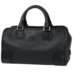 ロエベ アマソナ 28 アナグラム ロゴ ハンドバッグ レザー ブラック レディース 【中古】 brbag