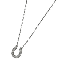 スワロフスキー クリスタル デザイン ネックレス 蹄鉄モチーフ ネックレス シルバーメッキ シルバー レディース 【中古】bracc