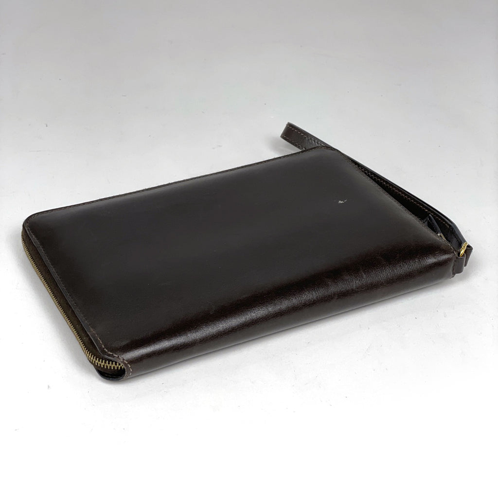 エルメス チャーリー ラウンドファスナー ラウンドジップ 長財布 ボックスカーフ ブラウン □A レディース 【中古】 brbag