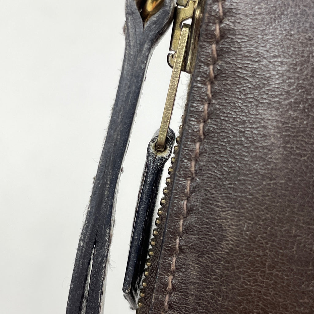 エルメス チャーリー ラウンドファスナー ラウンドジップ 長財布 ボックスカーフ ブラウン □A レディース 【中古】 brbag