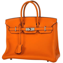 エルメス バーキン 25 ハンドバッグ ヴォースイフト オレンジ □J レディース 【中古】brbag