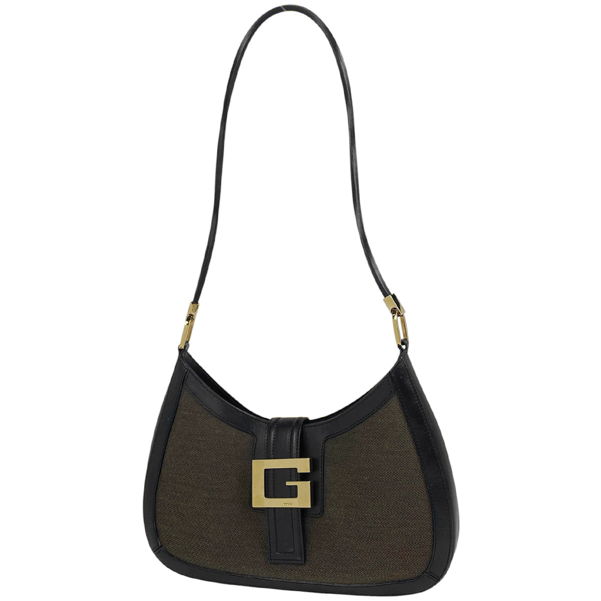 美品✨グッチ ワンショルダー ホーボー ロゴ金具 肩掛け オールレザー ブラック GUCCI グッチ GG金具 オールドグッチ 肩掛け ワンショルダー