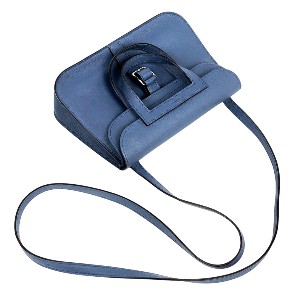 エルメス アルザンミニ ショルダーバッグ クラッチ ハンドバッグ ヴォースイフト ブルーアガット A レディース 【中古】brbag