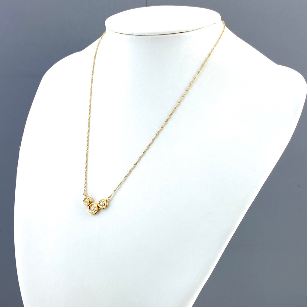 メレダイヤ デザインネックレス YG イエローゴールド ペンダント ネックレス K18 ダイヤモンド レディース 【中古】nbjwl