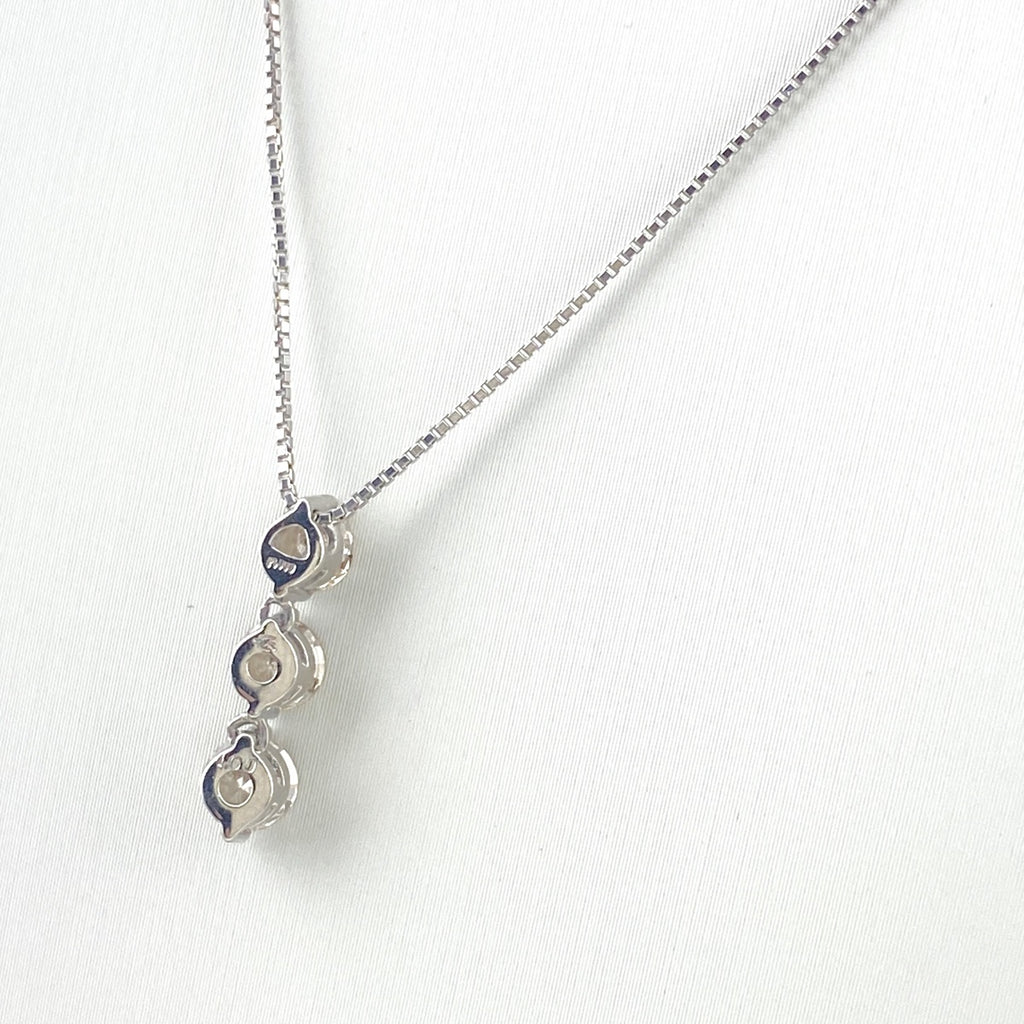ダイヤモンド デザインネックレス プラチナ ペンダント ネックレス Pt900 Pt850 ダイヤモンド レディース 【中古】nbjwl