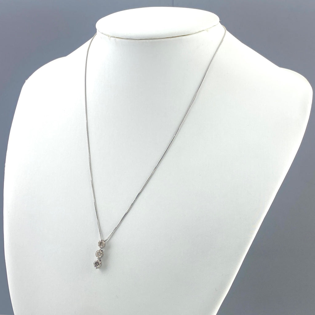 ダイヤモンド デザインネックレス プラチナ ペンダント ネックレス Pt900 Pt850 ダイヤモンド レディース 【中古】nbjwl