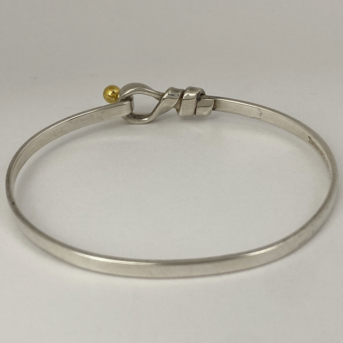 ティファニー　正規品　バングル　シルバー925×14金 TIFFANY&Co. ティファニー ブレスレット フック 艶消し バングル
