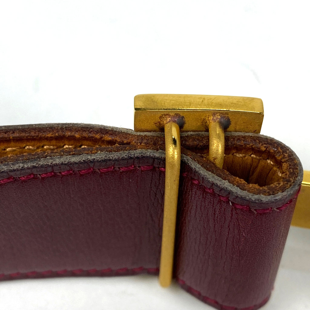 エルメス リバーシブル Hベルト コンスタンス 〇F刻印 ベルト ベルト レザー ボルドー レディース 【中古】brbag