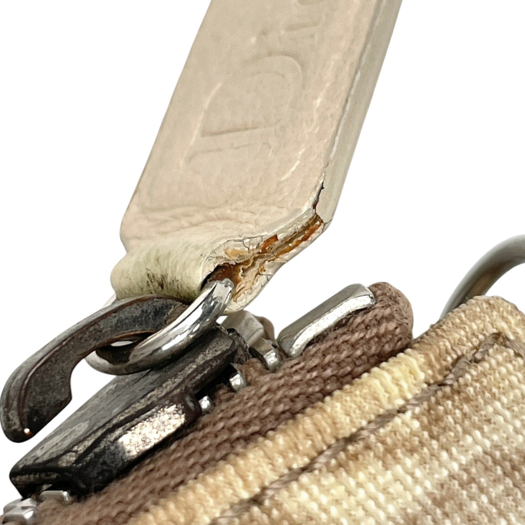 クリスチャンディオール トロッター柄 サドルバッグ フラワー 刺繍 ハンドバッグ ワンショルダー ショルダーバッグ コーティングキャンバス アイボリー マルチカラー レディース 【中古】 brbag