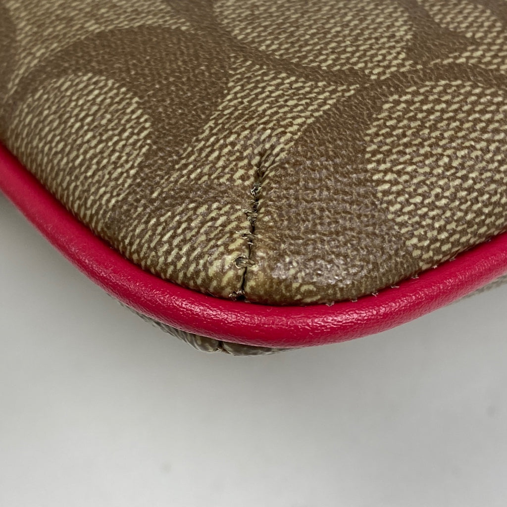 【在庫一掃】 コーチ シグネチャー ショルダーバッグ 斜め掛け ショルダーバッグ コーティングキャンバス ブラウン ピンク F58309 レディース 【中古】 brbag