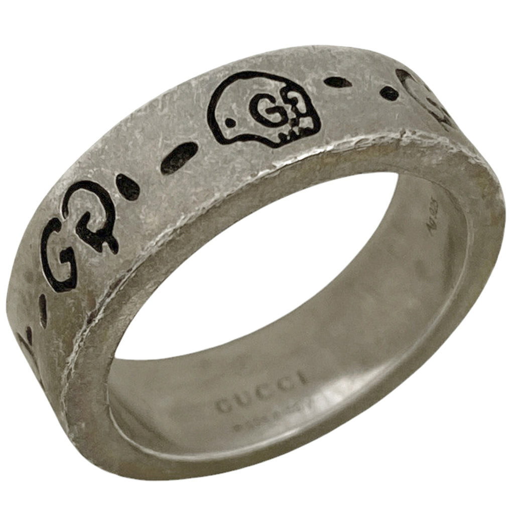 【在庫一掃】 グッチ グッチゴースト リング 指輪 ドクロ リング 14号 シルバー925 シルバー レディース 【中古】 bracc