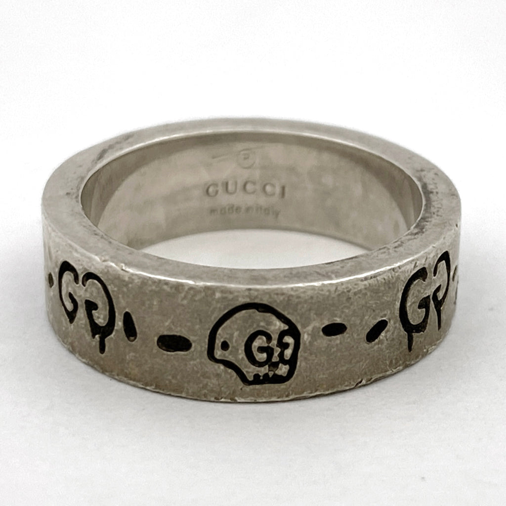 【在庫一掃】 グッチ グッチゴースト リング 指輪 ドクロ リング 14号 シルバー925 シルバー レディース 【中古】 bracc