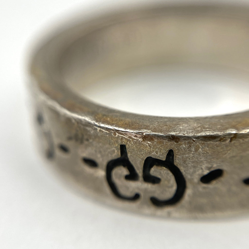 【在庫一掃】 グッチ グッチゴースト リング 指輪 ドクロ リング 14号 シルバー925 シルバー レディース 【中古】 bracc