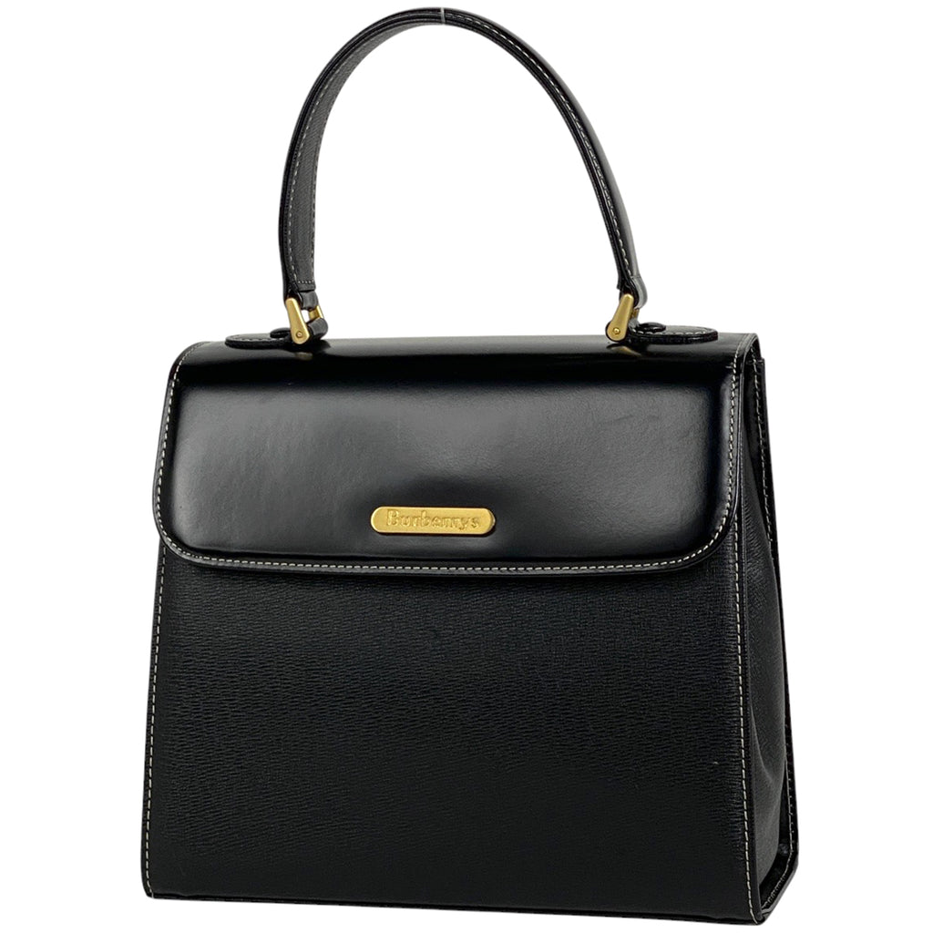バーバリー ロゴ ハンドバッグ 手提げ ハンドバッグ レザー ブラック レディース 【中古】 brbag