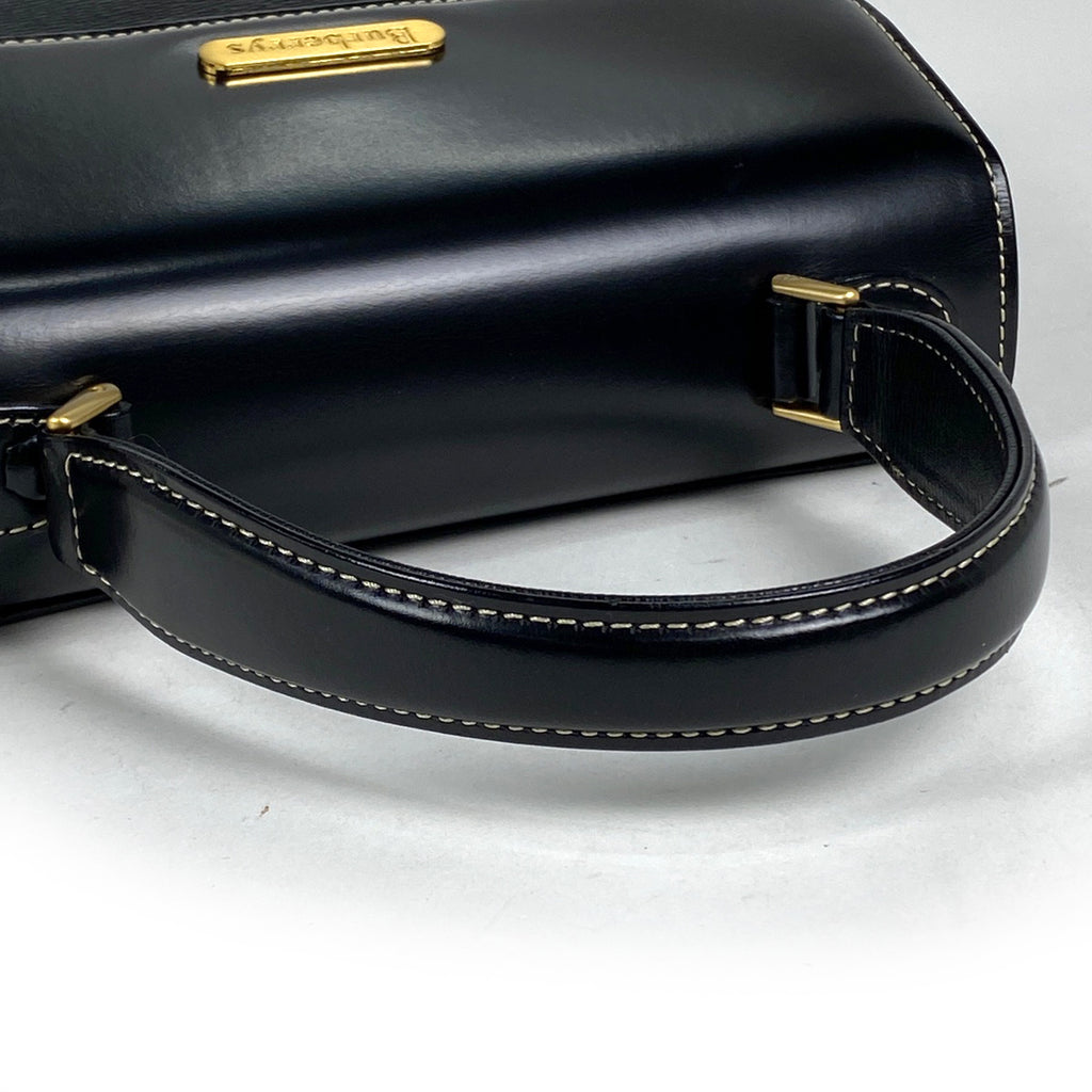 バーバリー ロゴ ハンドバッグ 手提げ ハンドバッグ レザー ブラック レディース 【中古】 brbag
