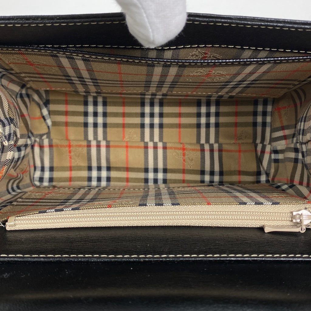 バーバリー ロゴ ハンドバッグ 手提げ ハンドバッグ レザー ブラック レディース 【中古】 brbag