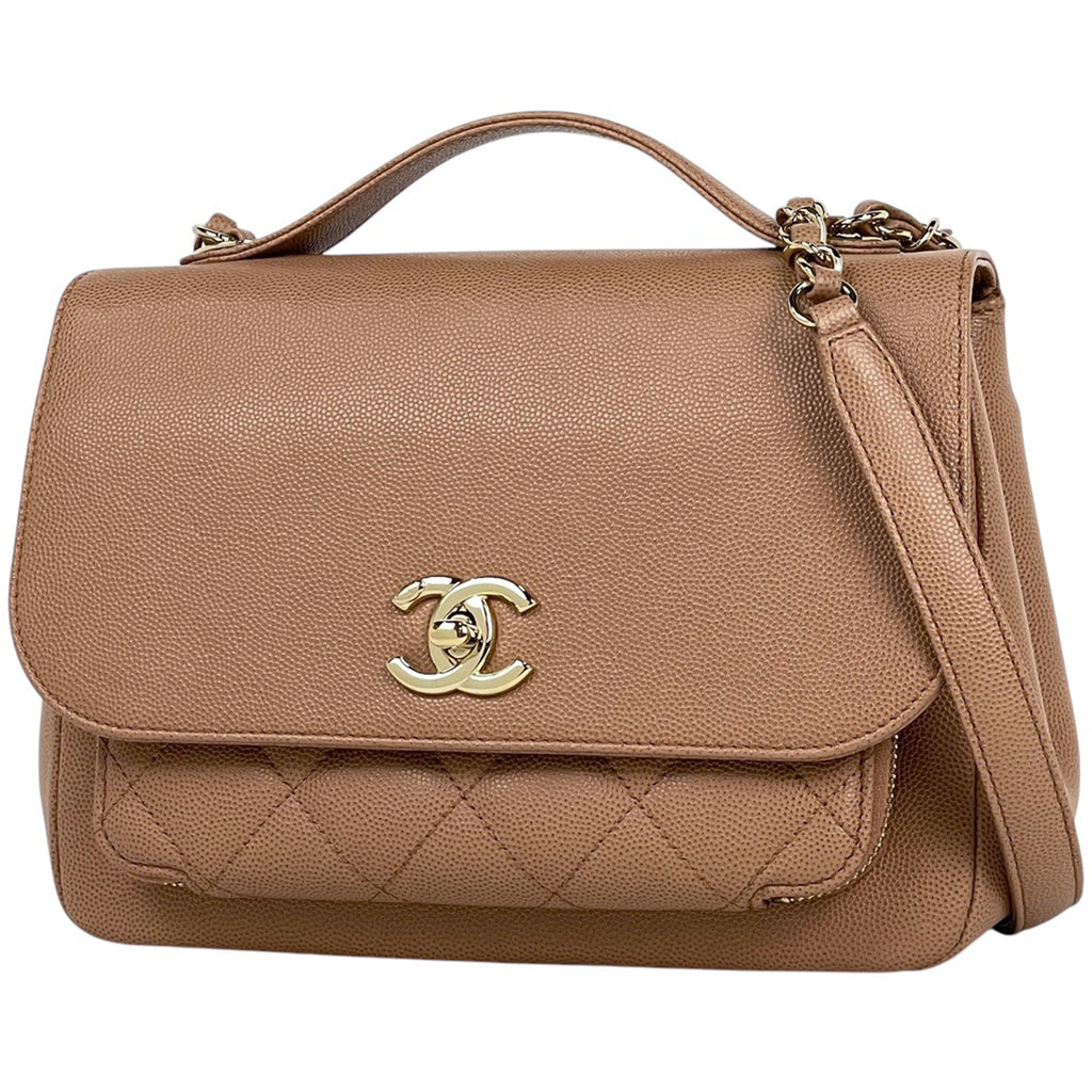 シャネル ココマーク チェーン ショルダーバッグ ハンドバッグ ショルダーバッグ キャビアスキン ベージュ レディース 【中古】brbag